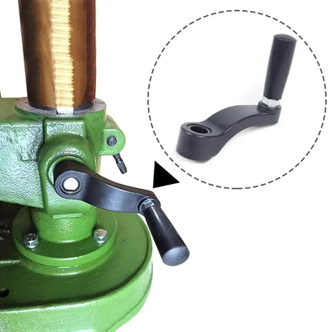 Built Tough Universal Drill Press Crank Handle Replacement Elevating Control Wheel Fits 9/16 Inch Shaft on green drill press.