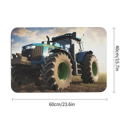 Farm Tractor Diatom Mud Bath Mat Quick Dry Non Slip Rug For Shower Bathroom Toilet And Kitchen Machine Washable 23.6 By 15.7 Inches