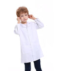 Kids Lab Coat For Role Play Science Dress Up White Unisex Size 10 12 Button Front With Front Pockets Machine Washable Perfect