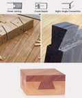 Pros Swear By This Precision Dovetail Marker And Scribing Gauge For Fine Woodworking Shops Featuring Rock Solid Brass And Stainless Steel Build That Lets You Bang Out Perfect Joint Angles Effortlessly Every Time. Images of joint connections and a finished woodworking box.