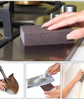 Six Pack Sanding Sponges Set With Coarse To Fine Grits 60 80 100 120 180 220 Grit Assortment in use on various surfaces