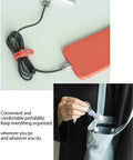 Silicone Cable Ties Reusable Flexible Cord Organizer With Adjustable Length Two Size Options Durable Clips Fifteen Pack In Five Modern Colors Perfect For Cables Home Office Travel Snacks And Hair.