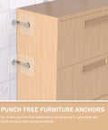 Four Pack Anti Tip Anchors For Furniture Stainless Steel And Acrylic, Adjustable Wall Mount Design, No Drill Required, Easy Install For Dressers Shelves TV Consoles Cabinets Keeping Kids Pets And Heavy Appliances Safe, punch-free wall mounted