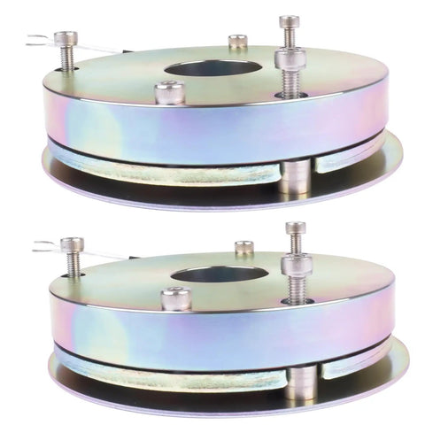 Two Piece Electric Brake Kit For Compatible Vertical Mast Lifts featuring dual motor stop assemblies, heavy-duty metal construction.