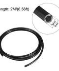 Black PU pneumatic air tubing, 8mm OD x 5mm ID, 2m length, coiled with cross-section inset