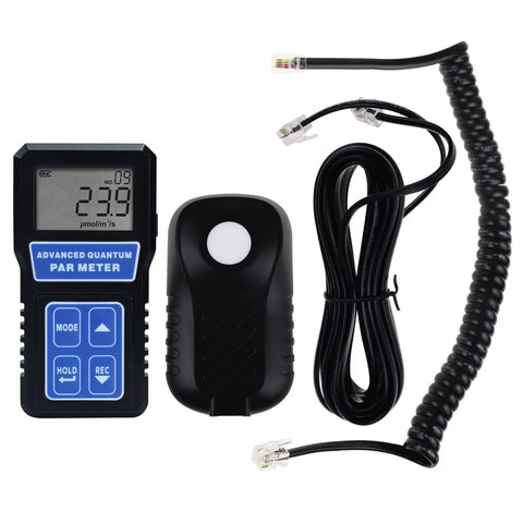PAR Light Meter for LED Grow Lights with PPFD Data Logging, 400-700nm Range, ultra accurate photosynthesis readings, handheld meter with sensor probe