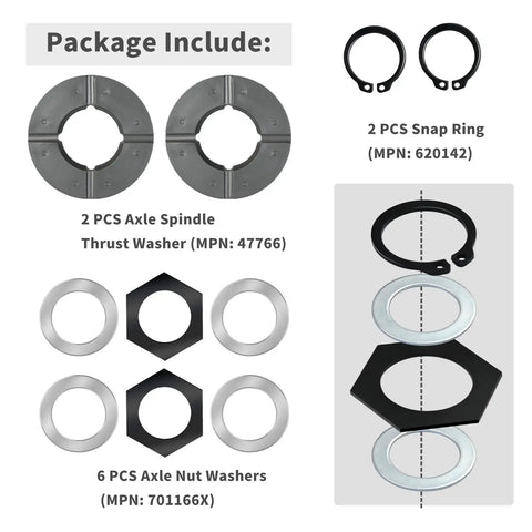 Top Shelf Thrust Washer And Snap Ring Kit Compatible With Ford F250 F350 Excursion 98 To 04 Super Duty 4x4 Truck Rock Solid Street Slick Replacement Parts