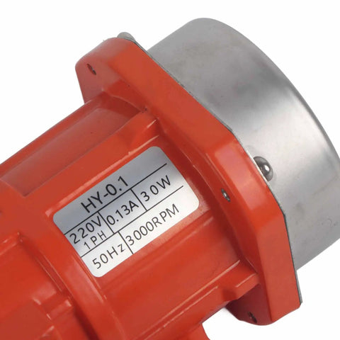 Beefed Up 220V 3600 RPM Industrial Vibration Motor IP66 Rated for Factory Equipment Low Noise and High Efficiency with Durable Bearings and Copper Coils Ideal for Mining Metallurgy Construction Powder Spraying and Processing Machinery, red housing close-up