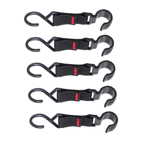 Outdoor Camping Hooks 5 Pack Small S Shaped Utility Hangers With Straps For Tent Canopy And Backpack Storage Durable Metal Camp Gear Organizer No Fuss Setup And Versatile Hanger System, side view.
