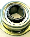 Heavy Duty Two Bolt Flange Bearing Assembly With Three Quarter Inch Hex Bore and High Temp Grease for planters, featuring rugged cast housing.