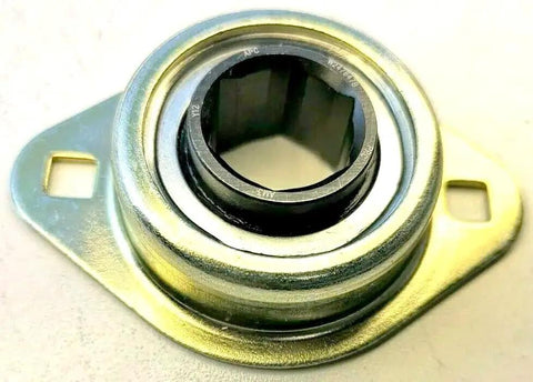 Heavy Duty Two Bolt Flange Bearing Assembly With Three Quarter Inch Hex Bore and High Temp Grease for planters, featuring rugged cast housing.