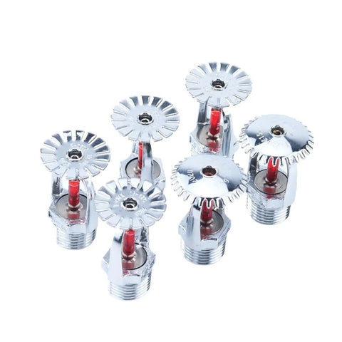Bronze Ceiling Downward Pendent Fire Sprinkler Head 155F Fast Acting Half Inch Npt Thread in a pack of multiple pieces.