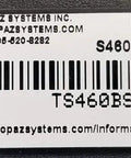 Topaz T-S460-BSB-R model label for No Fuss Digital Signature Pad For Quick Secure E Signing.