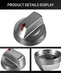 Heavy Duty Stainless Steel Stove Knobs 5 Pack Replacement for Range and Oven Top Burners with Durable Metal Control Dial