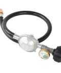 2 Feet Propane Hose With Regulator And Gauge For Low Pressure LP Gas Grills Patio Heaters And Fire Pits Three Eighths Inch Female Flare Fitting