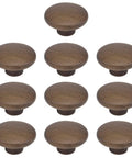 10 Pack Round Walnut Wood Cabinet Knobs With Screws 1.57 Inch Diameter Ideal For Cabinets Dresser Wardrobe Cupboards And Other Furniture Pulls