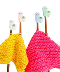 4 Piece Silicone Knitting Needle Stoppers Cartoon Animal Protectors Cute Letters End Caps Cool Colorful Cube Knitting Accessories