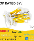 Heavy Duty Fire Escape Rope Ladder For 3 Story Homes 25 Feet Flame Resistant Rescue Ladder With Hooks on white background