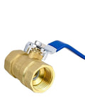 Heavy Duty Brass Ball Valve With Lever Handle For Copper Plumbing Tap Half Inch To Two Inch Threads High Flow Quick Turn, detailed view.