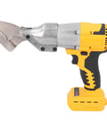 Heavy Duty Cordless Metal Shear Cutter With Powerful Brushless Motor, 20V Li Ion Battery, Yellow Finish and metal blade.