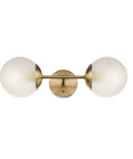 Celestia 2-Light Wall Sconce In Matte Brass With Frosted Glass Shades For A Modern Glam Vibe And Soft Cozy Glow In Living Rooms, Halls, Or Bedrooms And More