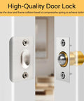 Two Pack Adjustable Closet Door Ball Catch Set With Spring Loaded Copper Mechanism For Cabinet And Closet Doors Durable Silver Finish