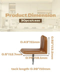 Product dimension image for 30 Pack L Shape Tack In Drawer Buffer Stops and Slide Stoppers with Anti Rust Nails showing sizes.