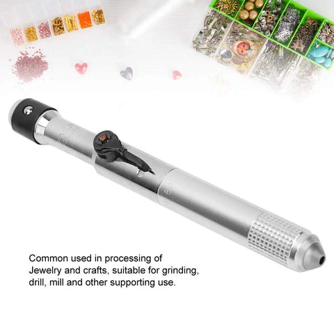 Pro Grade Flex Shaft Rotary Tool Kit with Quick Change Handpiece, metal construction, for jewelry making and engraving.