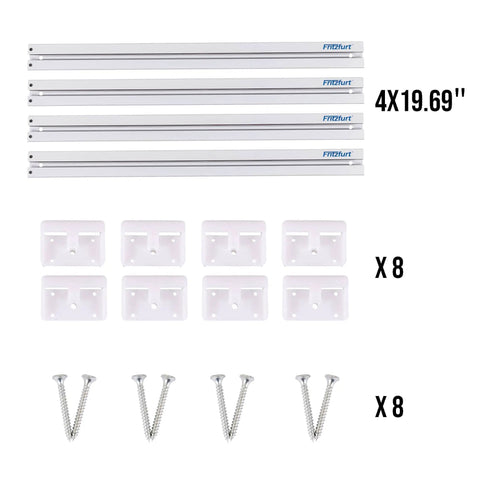 4 Pack Magnetic Tool Holder Strips 19.7 Inch Wall Mount Organizer For Garage Workshop Workbench And Van Storage Strong Magnetic Tool Bars With Mounting Brackets And Screws Keeps Tools Visible And Within Reach displayed with screws and brackets