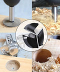 Straight Shooting Carbide Forstner Drill Bit 2-3/8 Inch Hex Shank Woodworking Hole Cutter with Tungsten Carbide Tipped Heads in action
