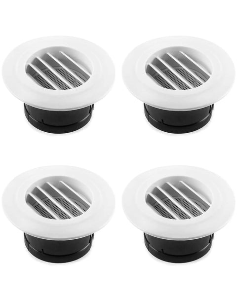 4 Inch Round ABS Air Vent Louver Grille Cover Set With Built In Fly Screen Mesh 4 Pack No Fuss Easy To Clean Durable