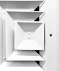 Adjustable 3 Way Air Diffuser Vent Cover For Ceiling Duct Opening 10x10 Inlet Fit Rust Proof Aluminum Grill White Finish 13 By 13