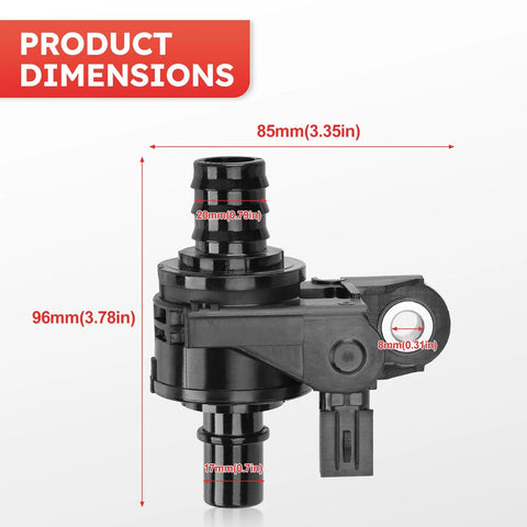 Premium Coolant Water Control Valve Direct Fit Toyota Camry Avalon Rav4 Lexus Es300h Es350 Nx250 350 with product dimensions.