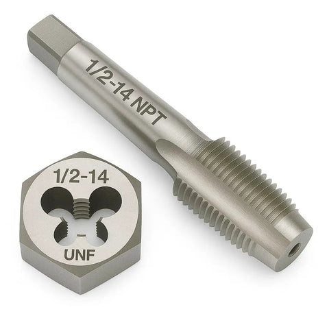 Half Inch 14 NPT Tap And Die Set For Cutting And Repairing Tapered Pipe Threads, GCr15 Alloy Steel Hex Die And Thread Tap