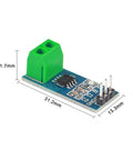 3 Pack 30A Current Sensor Module ACS712 for Arduino AC DC Power Monitoring, detailed angle view with dimensions.