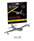 Spruce Goose Static 3D Metal Model Kit Hughes H-4 Hercules Replica 26-Piece DIY Metal Model Set package with model display