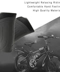 Two Pack 90mm Bike Handlebar Grips Two Color Rubber Ergonomic Design Grippy Comfort Fit For Most Regular Road And Mountain Bikes Easy Install Durable Grips In Black And Grey shown beside a bicycle.
