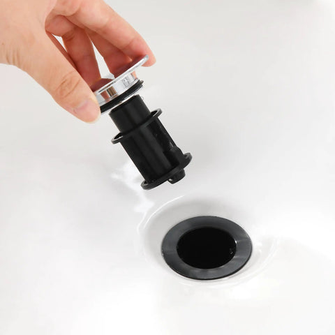 Heavy Duty Chrome Pop Up Bathroom Sink Drain With Overflow Stopper Boasts Smooth Push Glide Action No Fuss Vanity Upgrade Durable Strainer Traps Hair Defeats Daily Gunk Keeps Drains Flowing Smooth Now And Forever