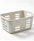 White Plastic Storage Basket Small Organizer Bin Totally Slick Multi Purpose Container, versatile and stackable for clutter-free spaces.