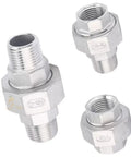 304 Stainless Steel Pipe Union Fittings BSPT One And One Quarter Inch One And One Half Inch Two Inch Three Inch Female To Male Thread Joint Connector DN50 Beefy Tube Adapter