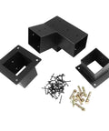 Heavy Duty Slanted Roof Pergola Brackets for 4x4 Posts Wall Mount Steel Support Kit 3 Way Unidirectional Configuration in black