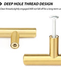10 Pack Brushed Brass Finish Stainless Steel Cabinet Handles And Drawer Pulls For Kitchen And Bathroom Cupboards, 6 Inch Overall Length