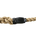 Outdoor Climbing Rope For Fitness And Strength Training, 1.5 Inch Gym Rope, natural jute with heat-shrunk end cap close-up