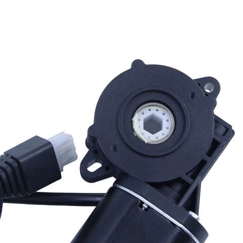 Heavy Duty 24V Height adjustable desk motor kit with manual control close-up of motor with hexagon hole and power connector.