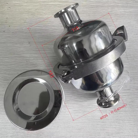 Crush That Greasy Fog Easy With This Badass KF25 Vacuum Pump Oil Mist Eliminator made of 304 stainless steel, featuring a drain valve.