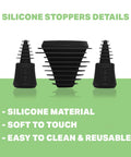 Universal Cleaning Plugs For Glass Water Pipes And More That Seal Tight Fits Male And Female Joints Durable Reusable Design No Fuss Cleaning Easy To Use Leak Proof Seal Black silicone material