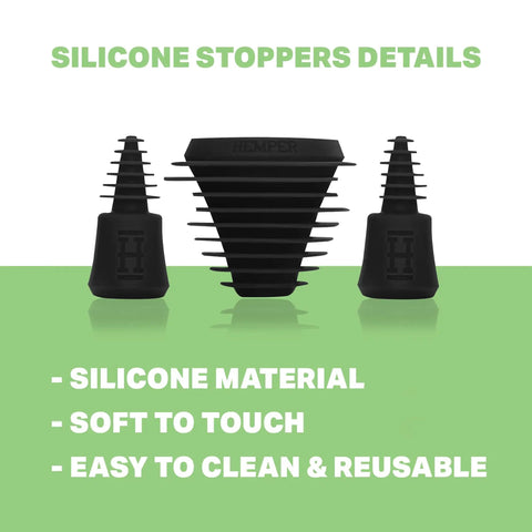 Universal Cleaning Plugs For Glass Water Pipes And More That Seal Tight Fits Male And Female Joints Durable Reusable Design No Fuss Cleaning Easy To Use Leak Proof Seal Black silicone material