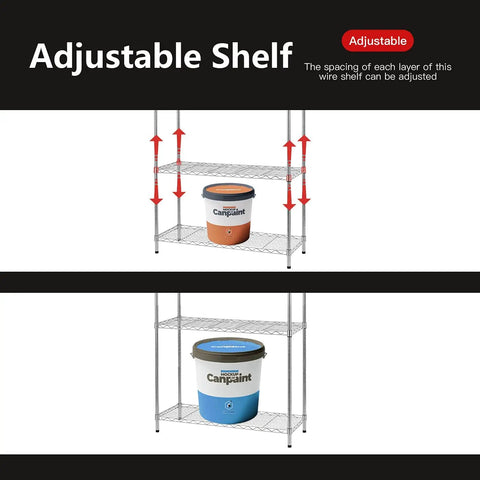 Straight Up Rock Solid Five Tier Wire Shelving Unit With Adjustable Shelves And Foot Levelers Featuring Dang Tough Chrome Plated Steel Construction For Heavy Duty Garage Or Storage Needs Supporting Up To Twelve Hundred Fifty Pounds