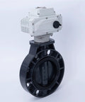 Motorized UPVC Wafer Style Solenoid Valve DN65 12V Electric Control Valve For Water Liquid Steam Gas Oil Applications Heavy Duty Plug And Play, Compatible With DN40-DN300 Size Range, 1 Piece, front view