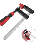 Heavy Duty 6 Inch F Clamp With Quick Adjustment And Antirust Finish For Welding Projects and Workshop Environments Featuring One Hand Operation and Durable Metal Bar Design Perfect For Woodworking and DIY Builds.